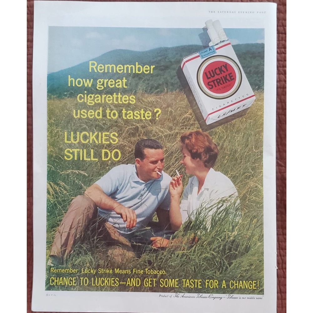 Lucky Strikes Cigarettes Vintage 1960s Magazine Ad